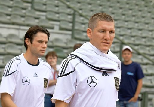 Vor dem großen Spiel: Bastian Schweinsteiger beim Training in Brüssel