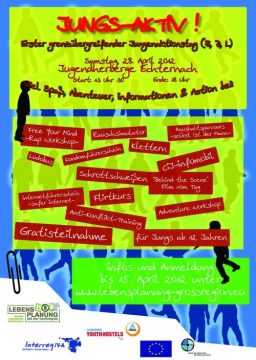 Flyer zum ersten grenzübergreifenden Jungenaktionstag