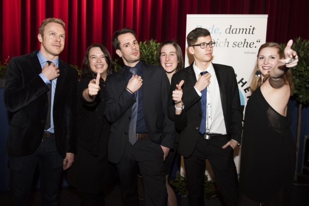 Das Rhetorika-Team von links nach rechts Peter Ohn, Caroline Hagelstein, oliver krings, Anne-Marie Jouck, Sebastian Löfgen und Martine Engels (es fehlen Julie Luxen und Laura Watteeuw).