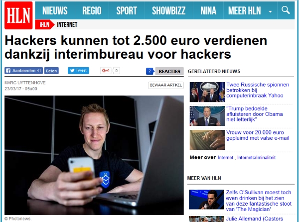 Hacker-Honorar bis zu 2.500 Euro pro Auftrag (Quelle: Het Laatste Nieuws)