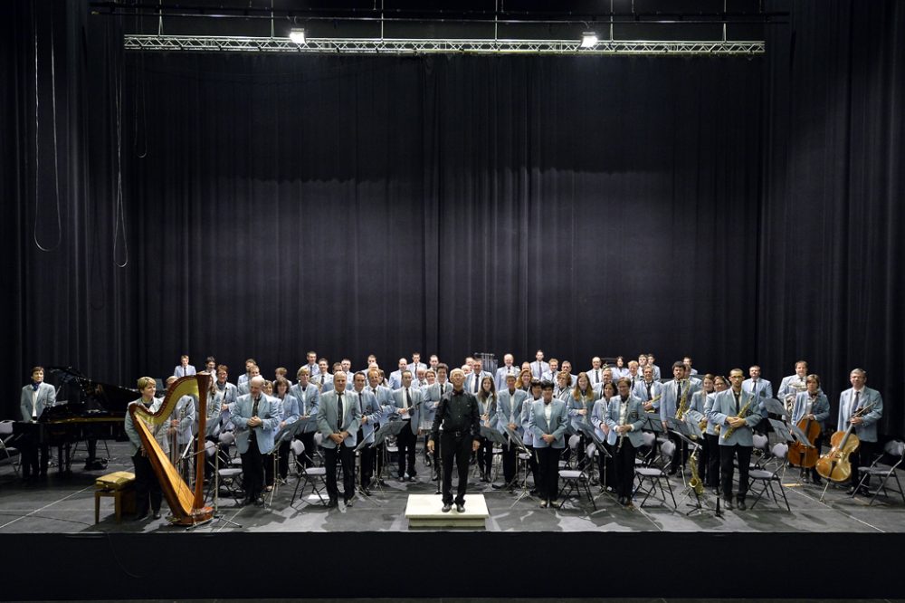 Die Harmonie Hergenrath mit ihrem Dirigenten Gerhard Sporken