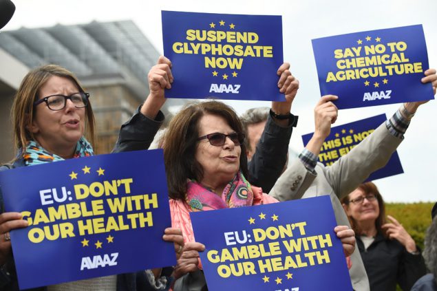 Proteste gegen den Einsatz von Glyphosat in Brüssel (6. Juni 2016)