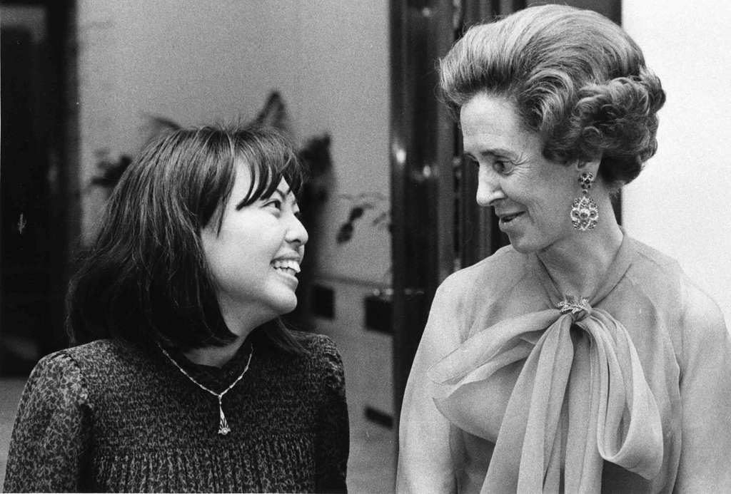 Yuzuko Horigome, Siegerin des Königin-Elisabeth-Wettbewerbs im Jahre 1980, mit Königin Fabiola
