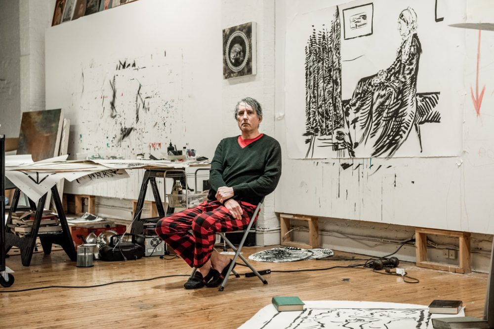 Raymond Pettibon in seinem Atelier