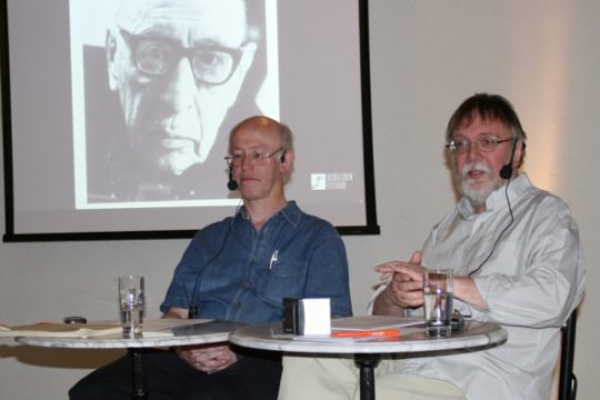 Gerhard Sporken und Hans Reul 2013 beim Stravinsky-Abend im BRF-Foyer (Archivbild: BRF)