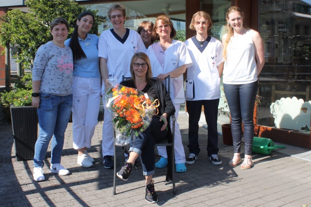 Jacqueline und das Team vom Seniorenzentrum St. Franziskus Eupen (Foto: BRF)