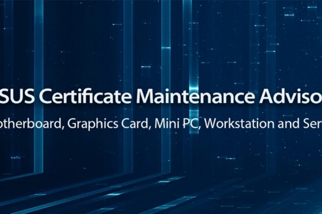 Screenshot Asus Certificate Maintenance Advisor