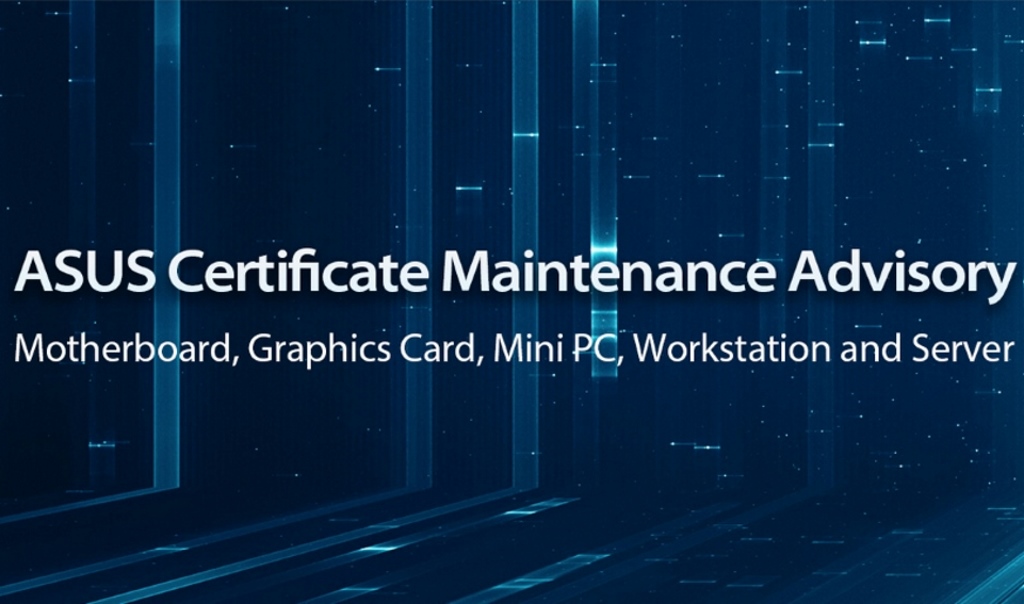 Screenshot Asus Certificate Maintenance Advisor