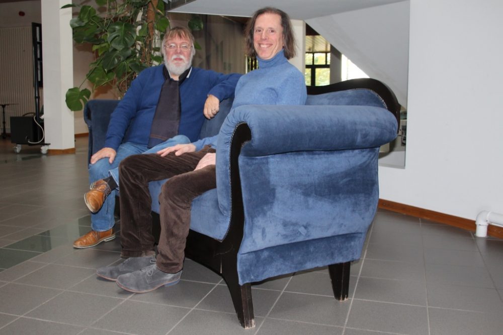 Musikredakteur Hans Reul mit Dirigent Michael Alexander Willens (Foto BRF, 2019)