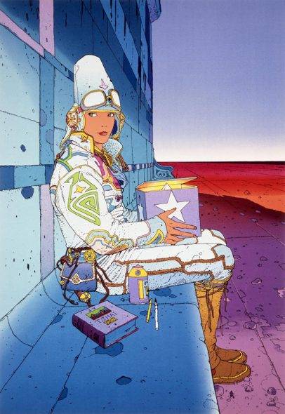Mœbius, Starwatcher, 1985, Tusche und Aqua¬rell auf Papier, ohne Maße © 2019 Mœbius Production