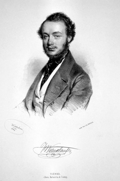 Henri Vieuxtemps, Lithographie von Joseph Kriehuber, 1842