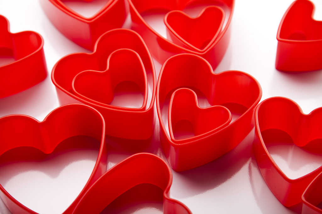 Herzförmchen zum Valentinstag