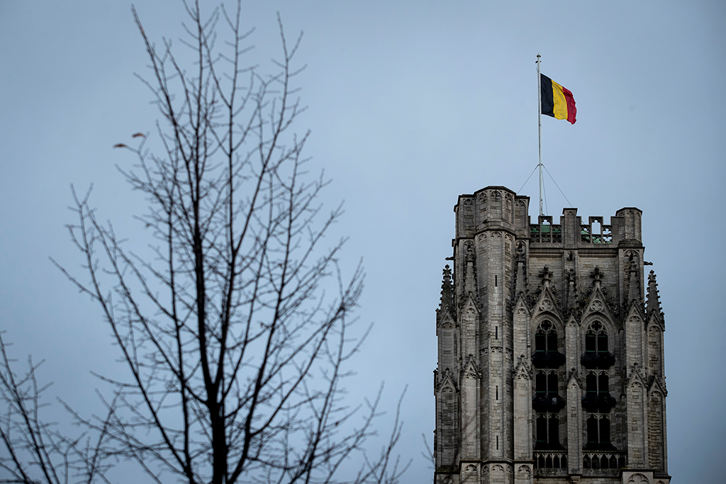 Belgische Flagge in Brüssel