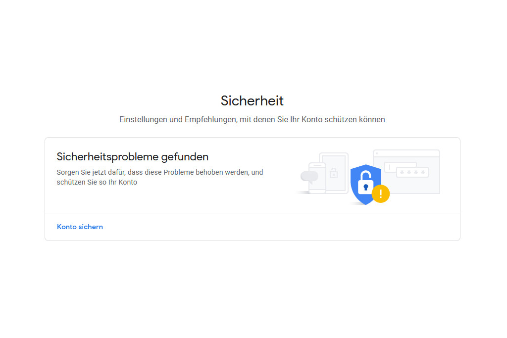 Google Sicherheitswarnung (Screenshot)