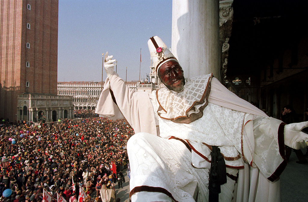 "Pulcinella" beim Karneval von Venedig (Archivbild: Andrea Merola/Ansa/AFP)