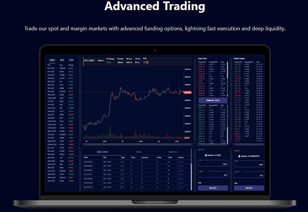 Screenshot einer Trading-Seite