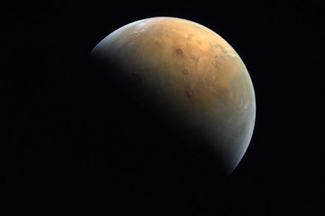 Der Mars (Bild: United Arab Emirates Space Agency/AFP)