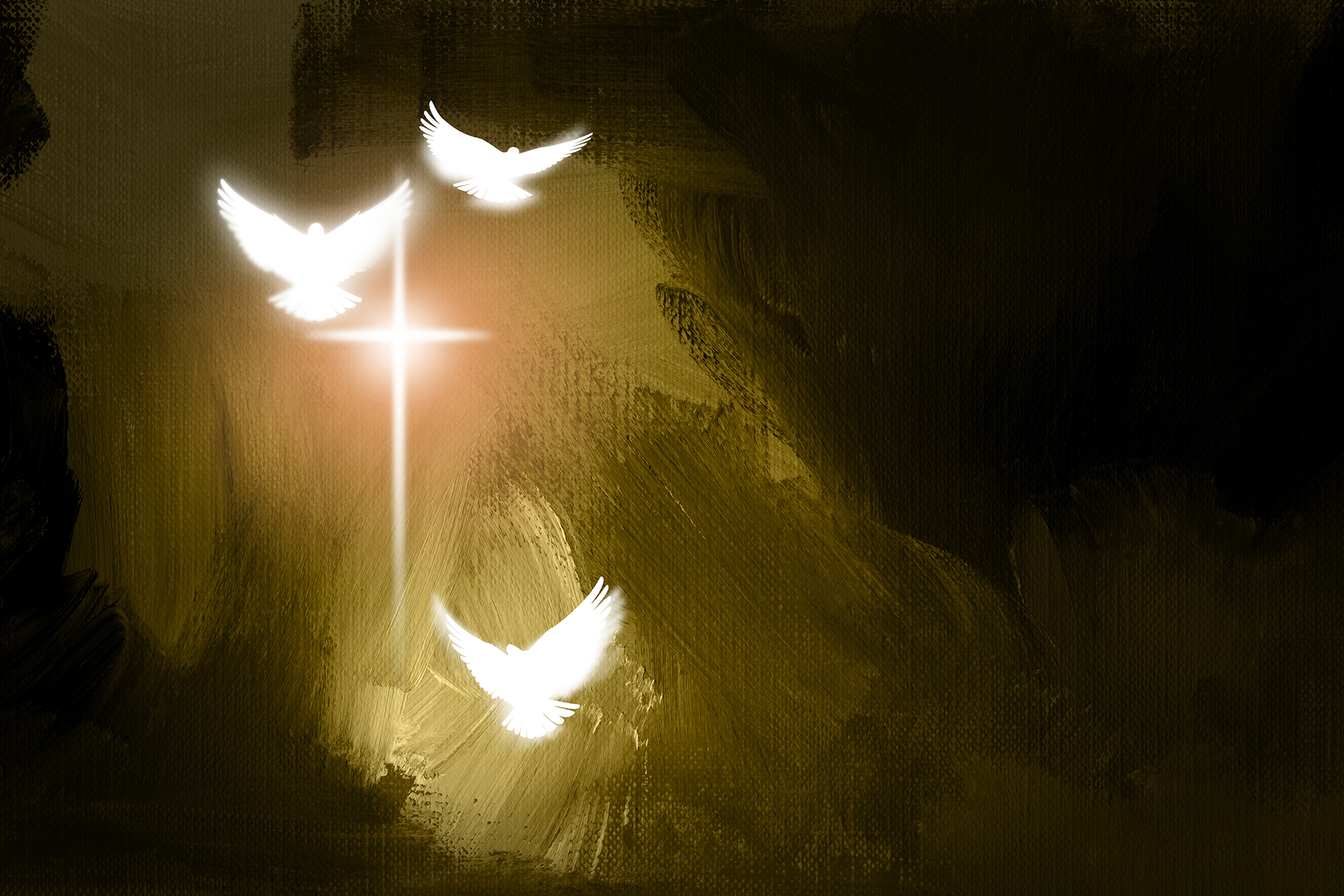 Geistliche Tauben und Heilskreuz