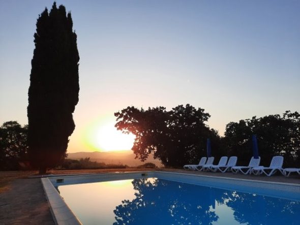 Toscana Ferienhaus Podere di Gualda Abendstimmung