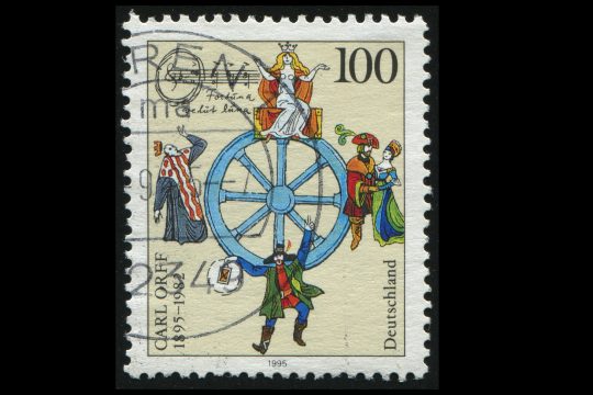 Briefmarke aus Deutschland zu Ehren von Carl Orff