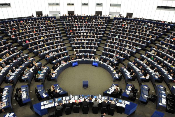 Der Sitzungsaal im EU-Parlament